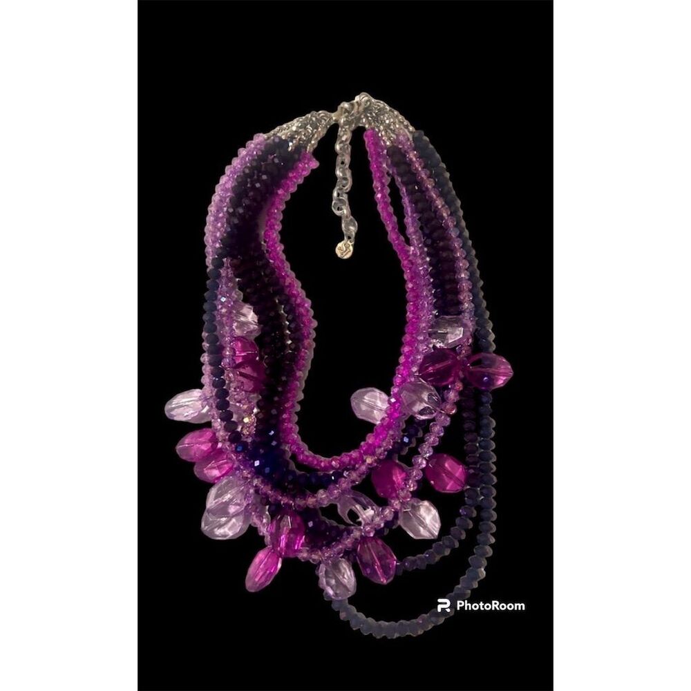 Sassy Jones Malia Purple Multi-Strand Necklace EUC